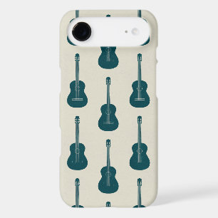 Grungy Acoustic Guitar Polkadot blue cream iPhone 17 Air Case