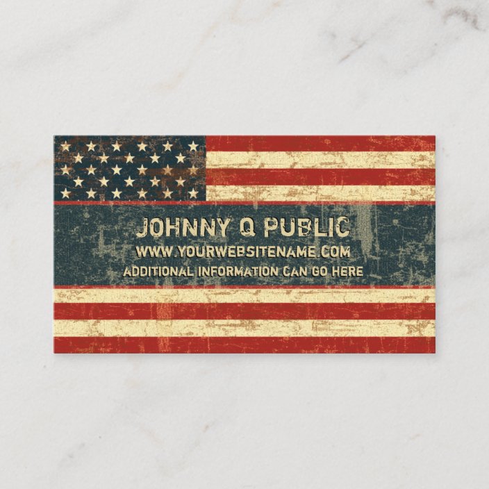 Grungy American Flag Business Card | Zazzle.com