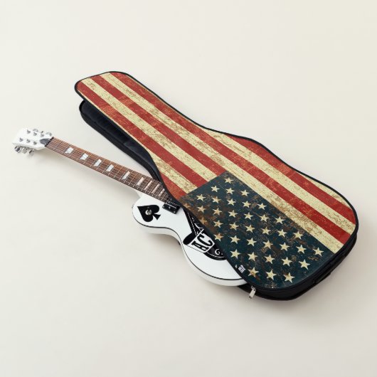 Grungy American Flag Guitar Case (3/4)