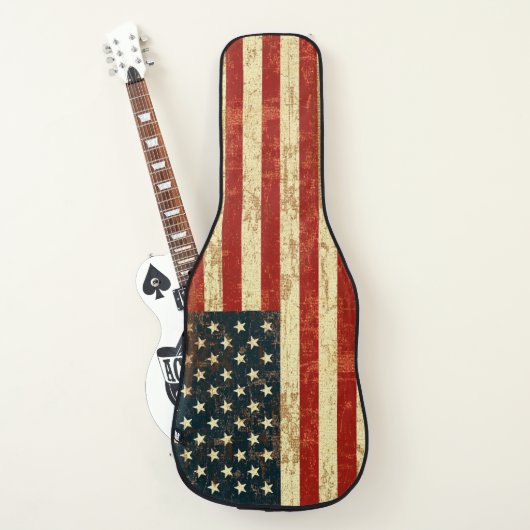 Grungy American Flag Guitar Case (Front)