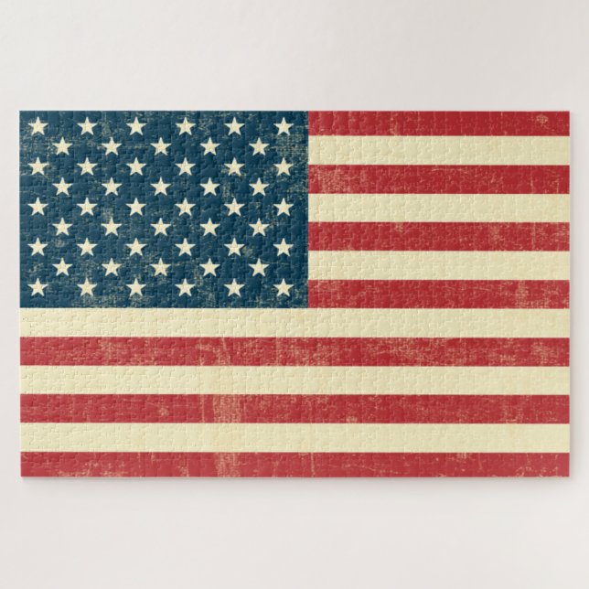 Grungy American Flag USA Jigsaw Puzzle (Horizontal)