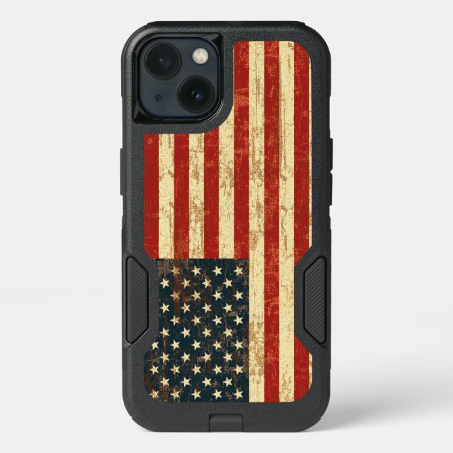 Grungy American Flag USA Otterbox iPhone Case (Back)