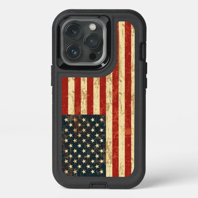 Grungy American Flag USA Otterbox iPhone Case (Back)