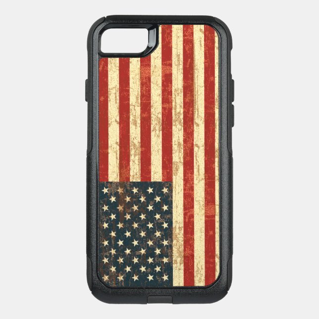 Grungy American Flag USA Otterbox iPhone Case (Back)
