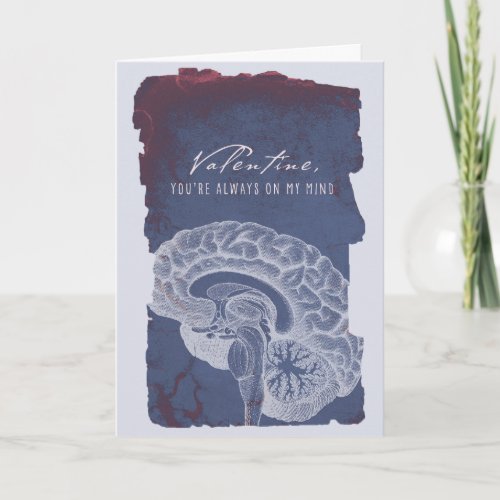 Grungy Anatomical Brain Valentines Day Card