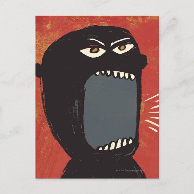 Grungy Angry Man Postcard (Front)