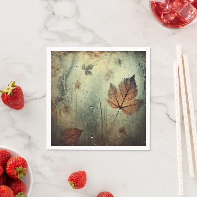 Grungy Autumnal Foggy Glass Window Decoupage Napkins (Insitu)