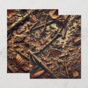 Grungy Autumnal Muddy Leaves Scrapbook Paper