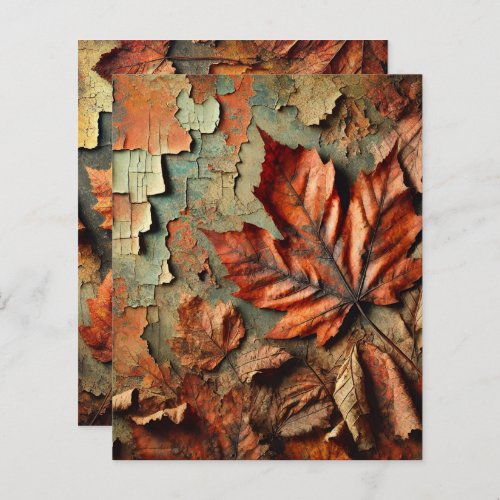 Grungy Autumnal Peeling Paint Scrapbook Paper