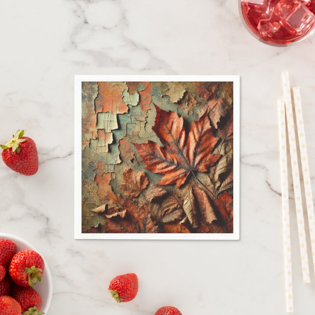 Grungy Autumnal Rusty Peeling Paint Decoupage Napkins (Insitu)