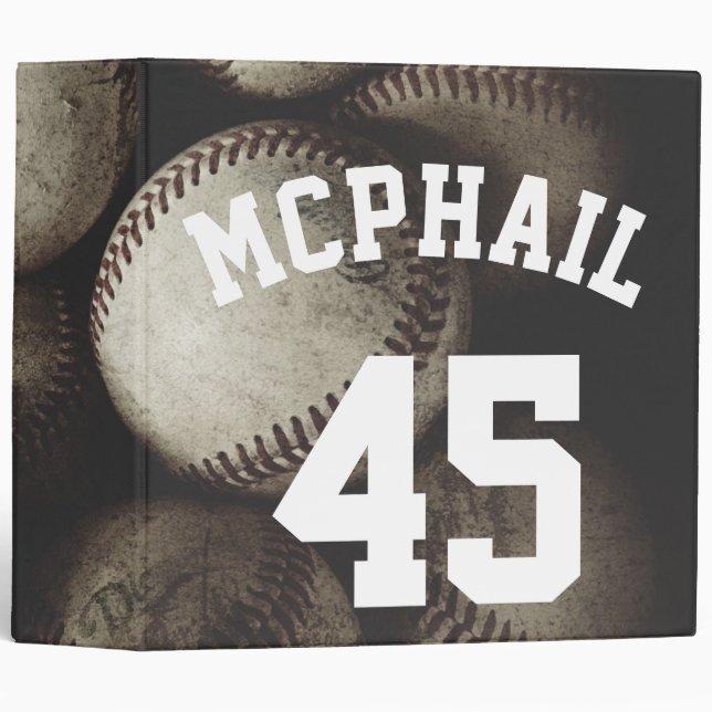 Grungy Baseballs on a Shelf Binder (Front/Spine)