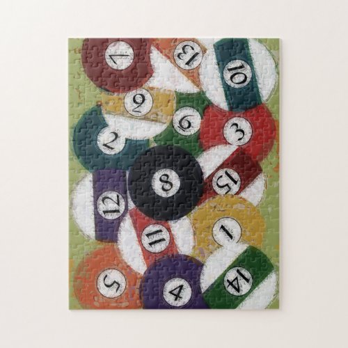 GRUNGY BILLIARDS BALLS JIGSAW PUZZLE