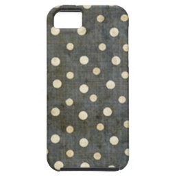 Grungy Black and White Polka Dot Pattern iPhone SE/5/5s Case