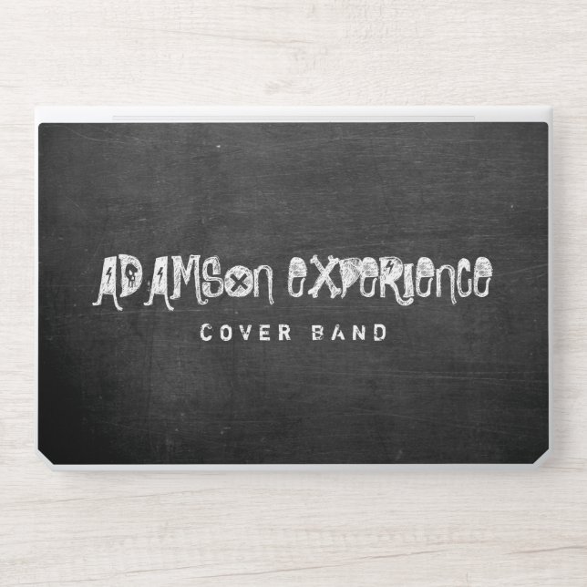 Grungy Black Chalkboard Band/DJs HP Laptop Skin (Front)