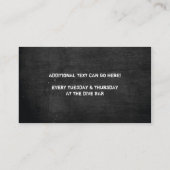 Grungy Black Chalkboard Business Card for Band/DJs (Back)