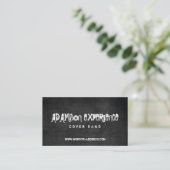 Grungy Black Chalkboard Business Card for Band/DJs (Standing Front)