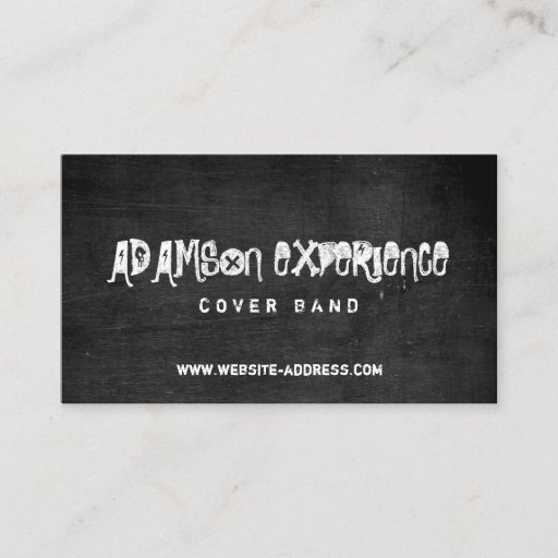 Customizable Grungy Black Chalkboard Business Card for Band/DJ