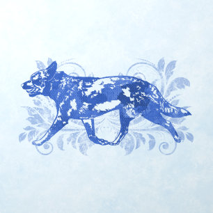 Grungy Blue Heeler Cattle Dog Wall Decal