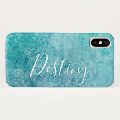 Grungy Blue Texture iPhone X Case