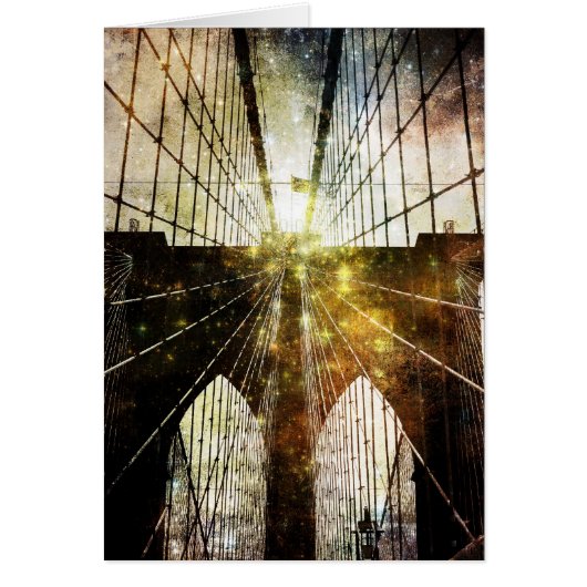 Grungy Blur Brooklyn Bridge Cards (Front)
