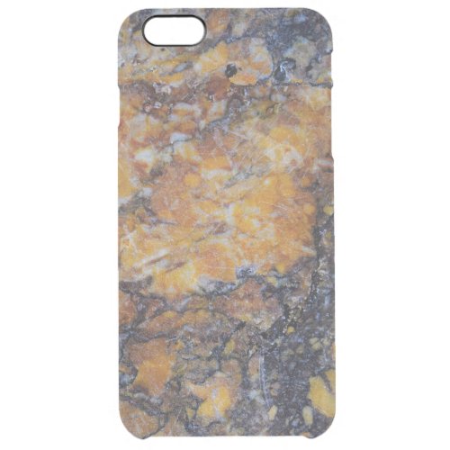 Grungy Brown Faux Marble Print Clear iPhone 6 Plus Case