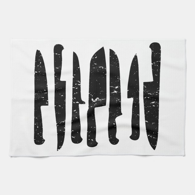 Grungy chef's knives illustration t-towel towel (Horizontal)