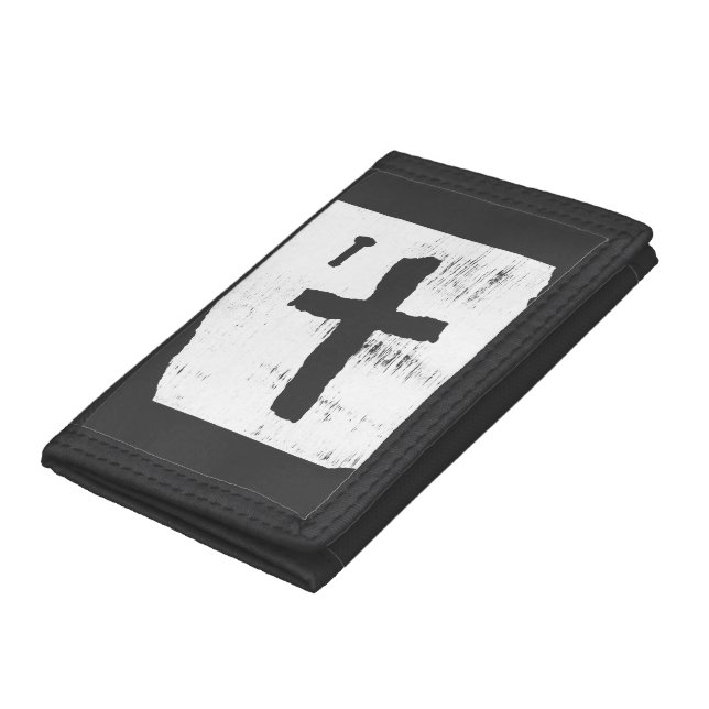 Grungy Christian Cross Trifold Wallet (Bottom)