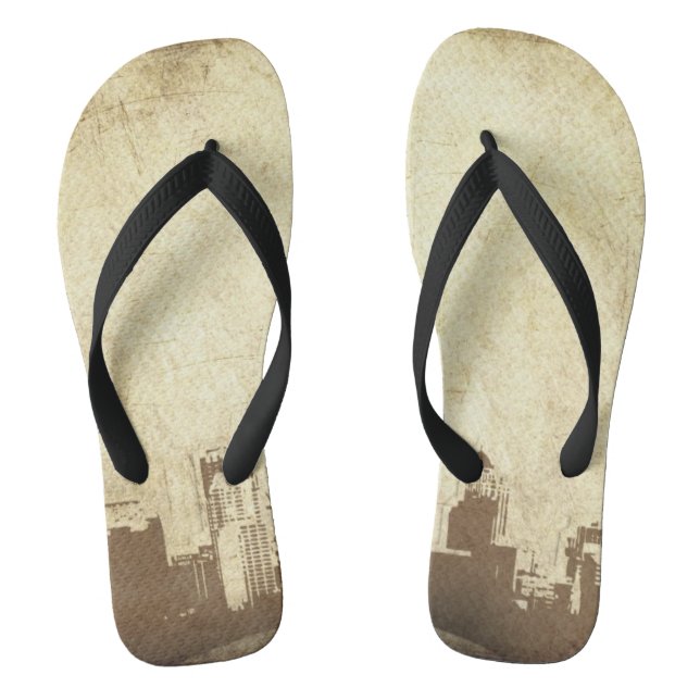 Grungy city background flip flops (Footbed)