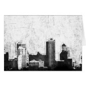 Grungy city background in black and white (Front Horizontal)