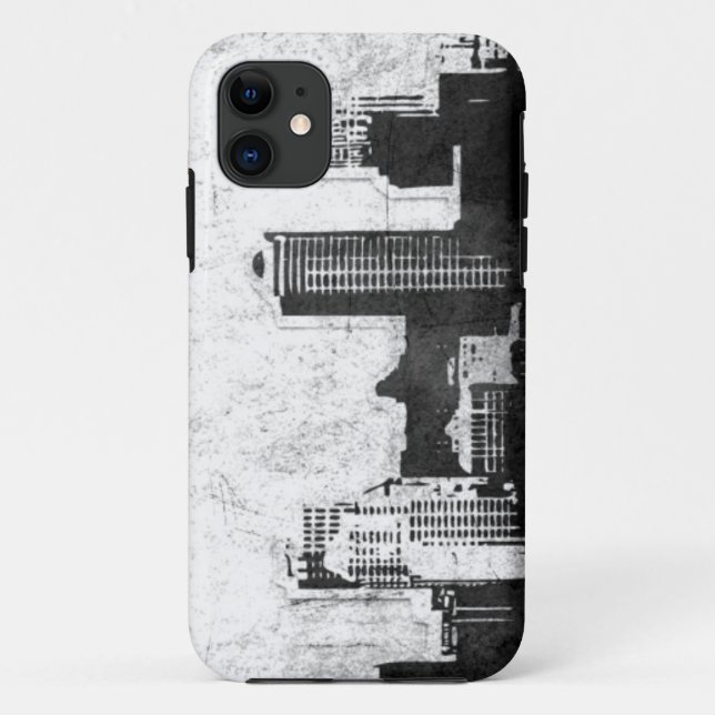 Grungy city background in black and white Case-Mate iPhone case (Back)