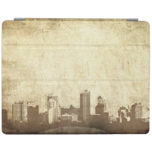 Grungy city background iPad smart cover