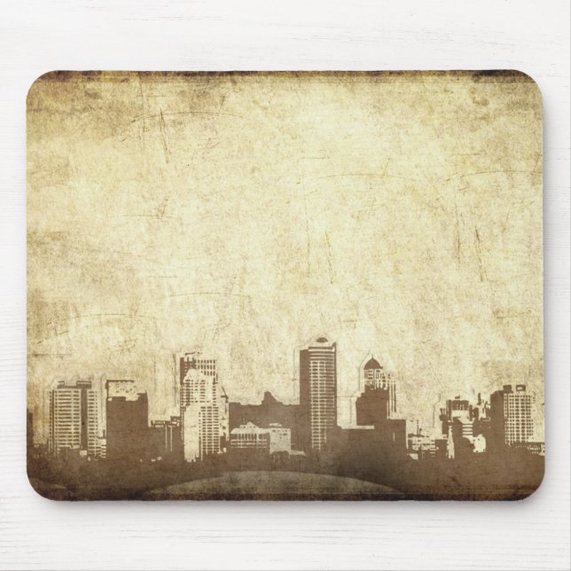 Grungy city background mouse pad (Front)