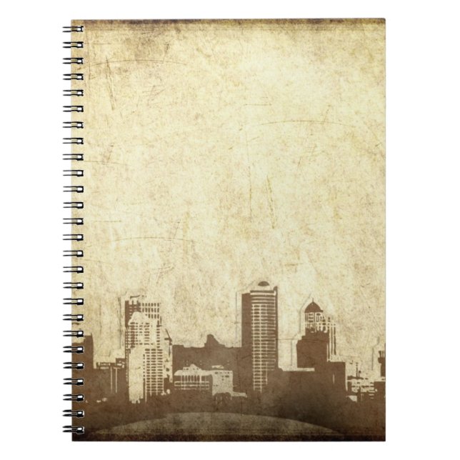 Grungy city background notebook (Front)