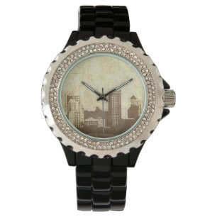 Grungy city background watch