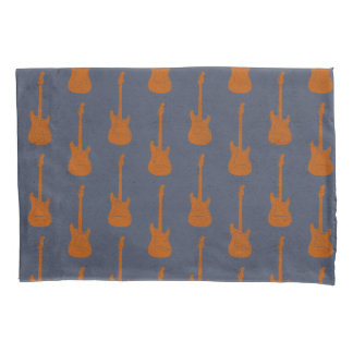 Grungy Classic Electric Guitar Polkadot blueorange Pillow Case