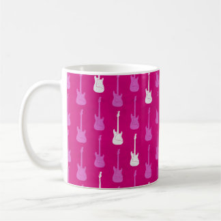 Grungy Classic Electric Guitar Polkadot pink white Coffee Mug