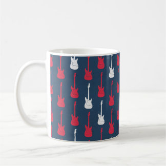 Grungy Classic Electric Guitar Polkadot red blue Coffee Mug