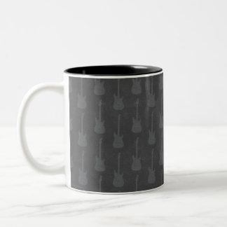 Grungy Classic Electric Guitar Polkadot tonal grey Two-Tone Coffee Mug