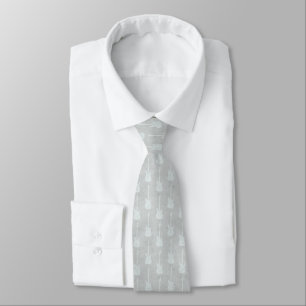 Grungy Classic Electric Guitar Polkadot whites Neck Tie