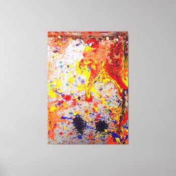 Grungy Colorful Splattered Paint On Concrete Canvas Print by TheArts at Zazzle