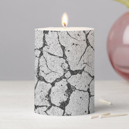 Grungy Cracked Paint Concrete Pillar Candle