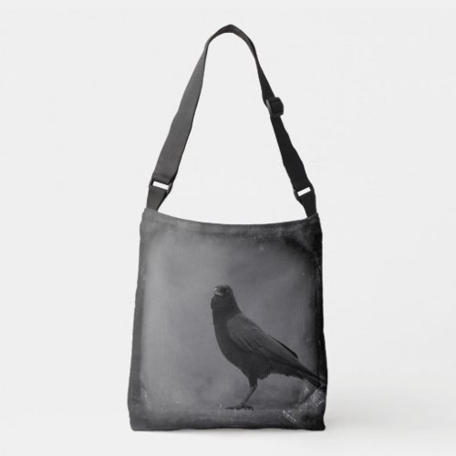 Grungy Crow Crossbody Bag