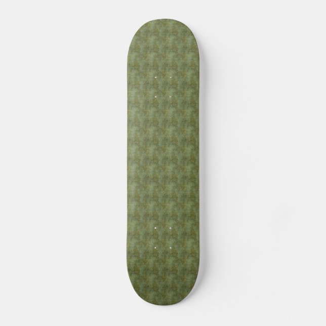 Grungy Dark Green Scallops Skateboard Deck (Front)