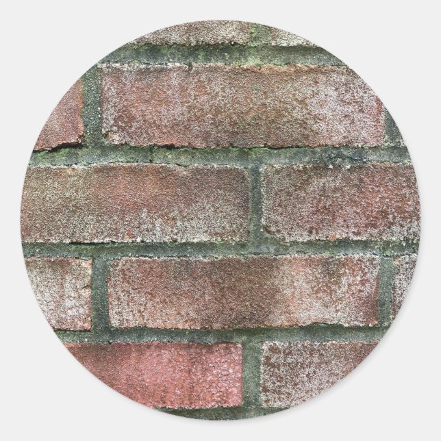 Grungy Dirty Moldy Brick Wall  Classic Round Sticker (Front)