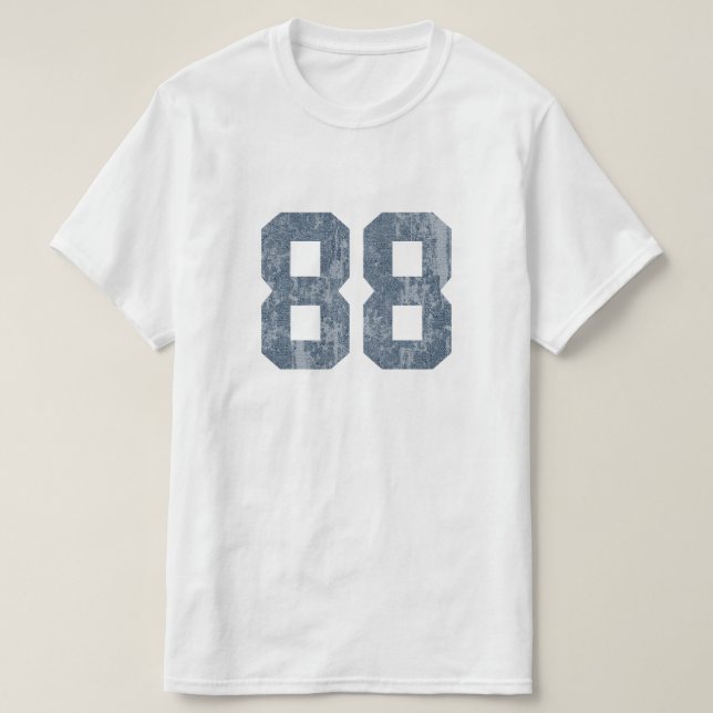 Grungy Faded 88 Blue T-Shirt (Design Front)