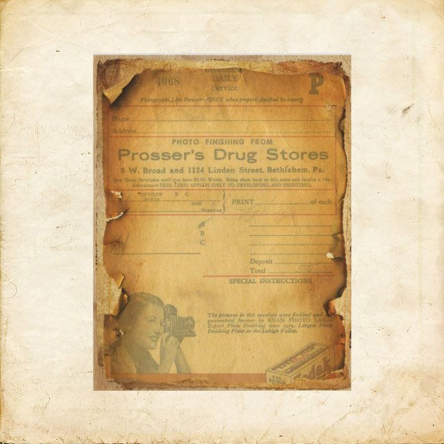 Grungy Film Envelope Scrapbook Paper (Creator Uploaded)