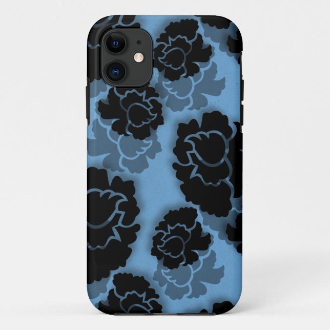 Grungy Floral Decadence BT iPhone 5 Case, Blue Case-Mate iPhone Case (Back)