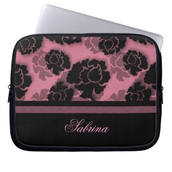 Grungy Floral Decadence Electronics Bag  Pink Laptop Sleeve by Superstarbing at Zazzle