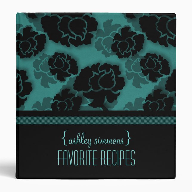 Grungy Floral Decadence Recipe Binder (1.5 inch) (Front)