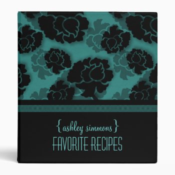 Grungy Floral Decadence Recipe Binder  Teal Binder by Superstarbing at Zazzle